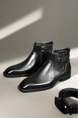 "Vortex" Black Zipper Boot