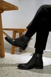 black Lancaster Heritage Lace-Up Boots for Men – Premium Quality