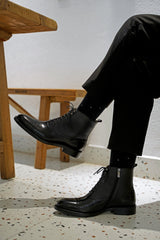 black Lancaster Heritage Lace-Up Boots for Men – Premium Quality
