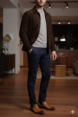 Men's Tan Patina Leather Chelsea Boots - Handcrafted Style