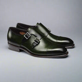 Cognac Leather Marco Double Monk Strap Dress Shoes 93