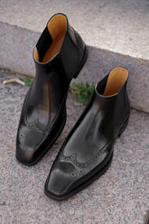 Black Lancaster Ridge Chelsea Brogue Boots