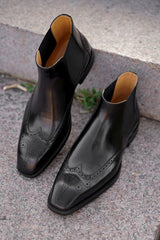 Black Lancaster Ridge Chelsea Brogue Boots