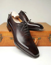 Signature Brown Leather Wholecut Oxfords