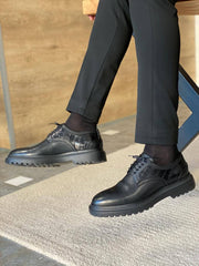 Sleek Black Derby Shoes