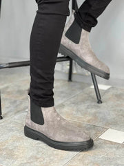 "Onyx" Gray Suede Chelsea Boot