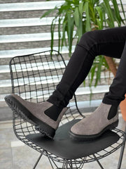 "Onyx" Gray Suede Chelsea Boot
