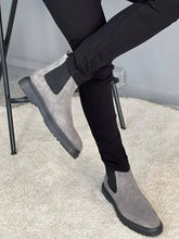 "Onyx" Gray Suede Chelsea Boot