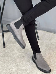 "Onyx" Gray Suede Chelsea Boot