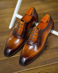Tan Leather Formal Leather Oxford Shoes