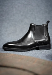 Black Lancaster Ridge Chelsea Brogue Boots