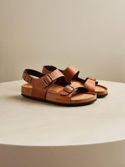 Men’s Leather Cork Sandals – Adjustable Buckle Straps for Superior Comfort