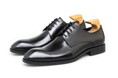 Black Leather Men's Derby Shoes