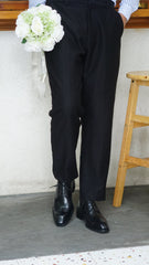 Black Wingtip Brogue Derby Shoes for Men