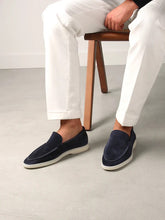 Summer Luxe: Premium Navy Blue Suede Loafers
