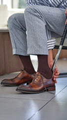 Burnished Brown Wingtip Oxford Shoes: Timeless Classic
