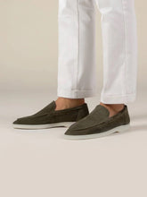 Summer Luxe: Premium Olive green Suede Loafers