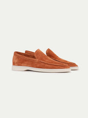 Summer Luxe: Premium Orange Suede Loafers
