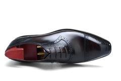 Classic Brown Leather Wingtip Brogue Oxford Shoes