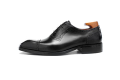 Classic Black Leather Wingtip Brogue Oxford Shoes