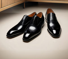 Dominic Shadow: Premium Black Calf Leather Oxford