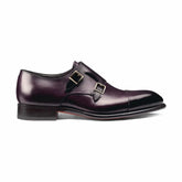 Dark Brown Leather Valentino Single Monk Strap Dress Shoes 116
