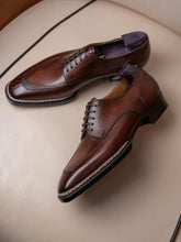 Norwegian Goodyear Welted, Fiddle Back Sole, Dark Brown Leather Windsor Derby Shoes – Handcrafted Luxury Dress Footwear