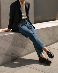 Handcrafted Black Leather Tassel Loafers – Timeless Elegance & Superior Comfort