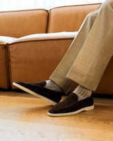 Summer Luxe: Premium Brown Suede Loafers