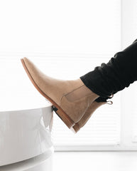 "Dune" Cream Suede Chelsea Boot