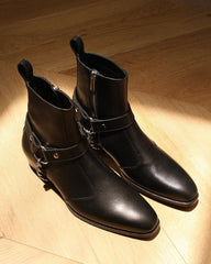 "Maverick" Classic Black Harness Boot