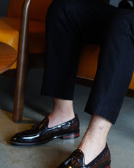 Ambassador" Brown Genuine Leather Tassel Loafers