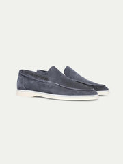 Summer Luxe: Premium Steel Blue Suede Loafers
