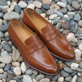 Tan Leather Islington Penny Loafers– Handcrafted Luxury Footwear