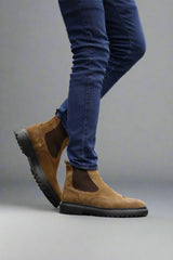 "Onyx" Dark tan Suede Chelsea Boot