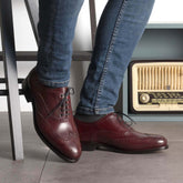 Burgundy Brogue Oxford Shoes