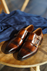 Classic Brown Monk Strap Loafers