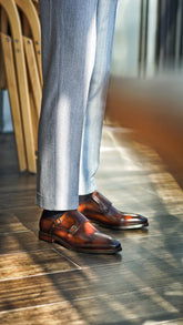Classic Brown Monk Strap Loafers