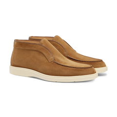 Men’s Tan Suede Moc-Toe Desert Handmade Boots For Men