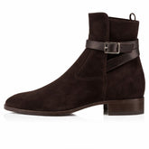 Men's Brown Suede Ankle Boots with Brown Leather Strap – Modern Chelsea Style