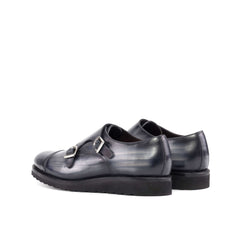 Sleek Gray Double Buckle Shoes