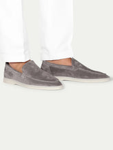 Summer Luxe: Premium Grey Suede Loafers