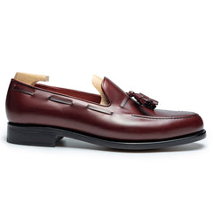 Burgundy Leather Tassel Loafers for Men – Luxury Handmade Luxury Leather Shoes