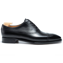 Lucian Prestige: Elegant Oxford Black Leather Formal Shoes – Full Brogue Edition