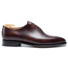 Victor Luxe: Polished Wholecut Oxford Brown Leather Formal Shoes for Men