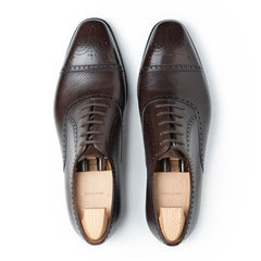 Adrian Noble: Espresso Brown Leather Oxford Formal Shoes