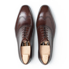 Leonardo Luxe: Polished Brown Brogue with Perforated Detailing