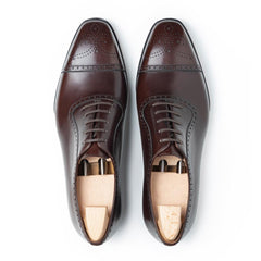 Caspian Prestige: Premium Oxford Black Leather Formal Shoes – Full Brogue Pattern