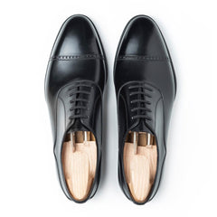 Silas Prime: Sleek Brogue Oxford Black Leather Formal Shoes for Corporate Look