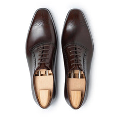Valente Regal: Elegant Wingtip Oxford Brown Leather Formal Shoes with Detailing
